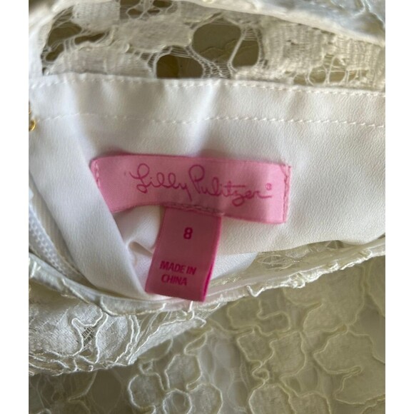 Women's Lilly Pulitzer Mila Lace Gold Cord Shift Dress Size 8 - Picture 7 of 7